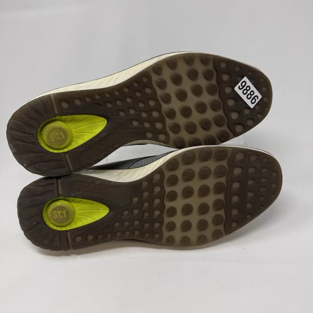 ECCO Hybrid Dress Sneaker Shoes Mens 11 Gray Leather Lace Up DriTan Derby - Picture 8 of 8